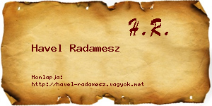 Havel Radamesz névjegykártya